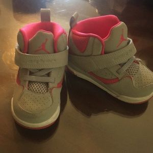 Pink and grey Jordans